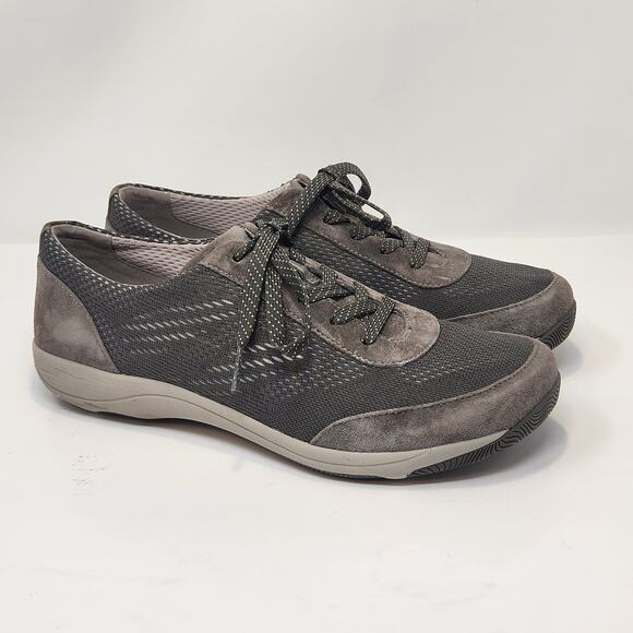 Dansko Women Hayes Gray Suede Mesh Casual Shoe Sneakers Size 41 US 10.5 Comfort - Picture 1 of 8